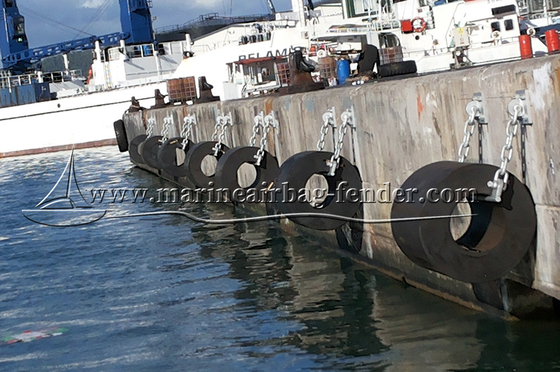 Instalación con tornillo de caucho para buques marinos cilíndricos en alta mar