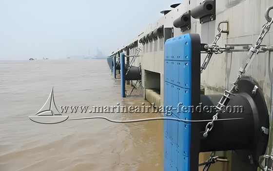 Fenders de caucho de muelles marinos duraderos personalizados con cadena de acero inoxidable