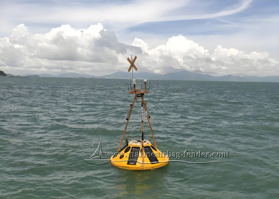 Buya marina cilíndrica Buya oceánica personalizada con paneles solares / datos en tiempo real